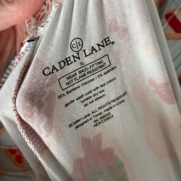 Caden Lane Light Blue Christmas Print Bamboo Pajama Jogger Pants - Picture 5 of 5